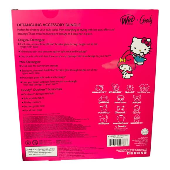 Brand New! Hello Kitty Wet Brush + Goody and Scrunchies Set - Picture 2 of 2